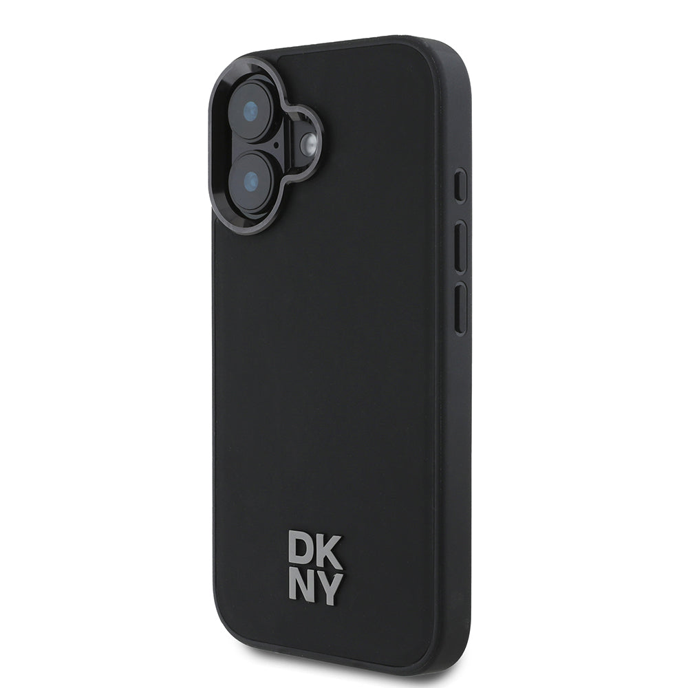 Apple iPhone 16 Kılıf DKNY Orjinal Lisanslı M-safe Şarj Özellikli Metal Logolu PU Deri Plain Kapak