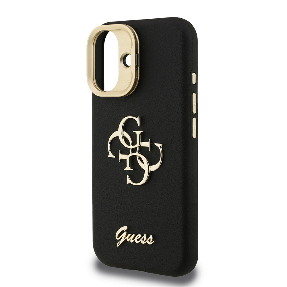 Apple iPhone 16 Kılıf Guess Orjinal Lisanslı Grained Yazı Logolu Kamera Standlı Kapak