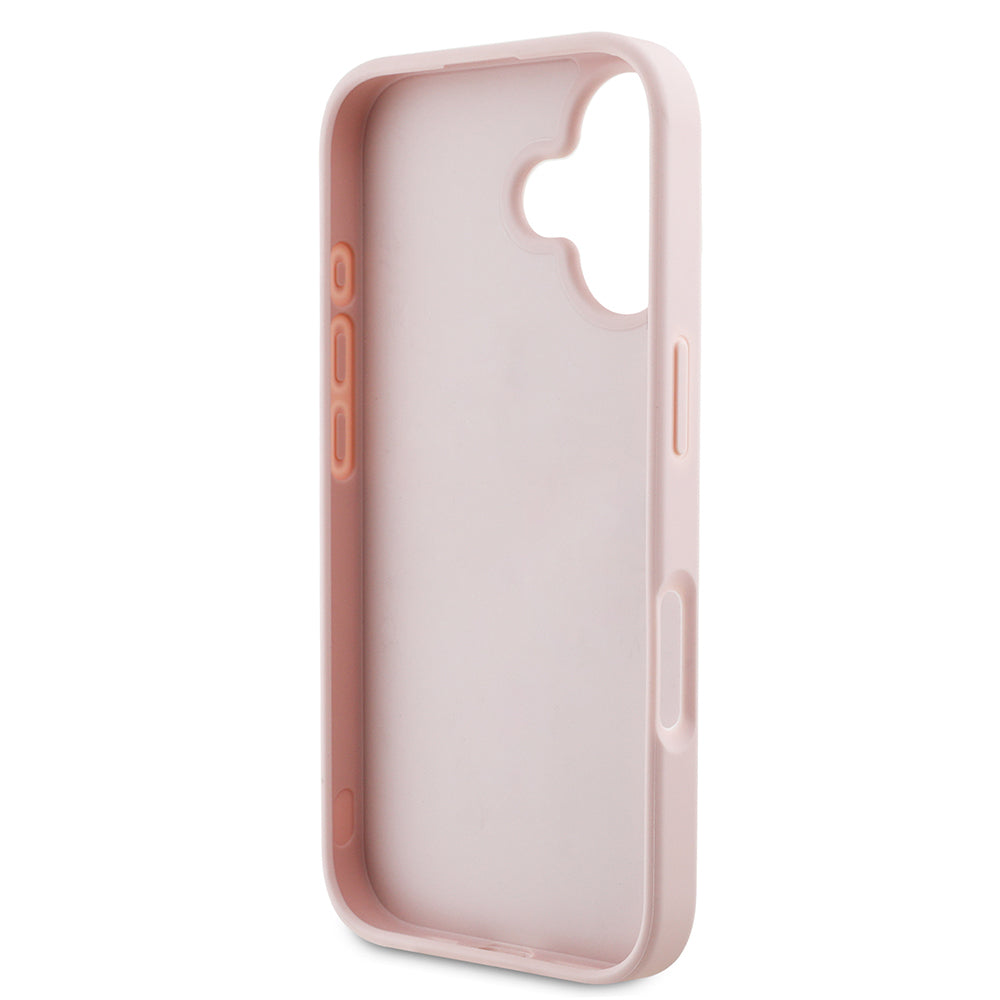 Apple iPhone 16 Kılıf Guess Orjinal Lisanslı Gül Baskılı Büyük Metal Logo Dizaynlı Kapak