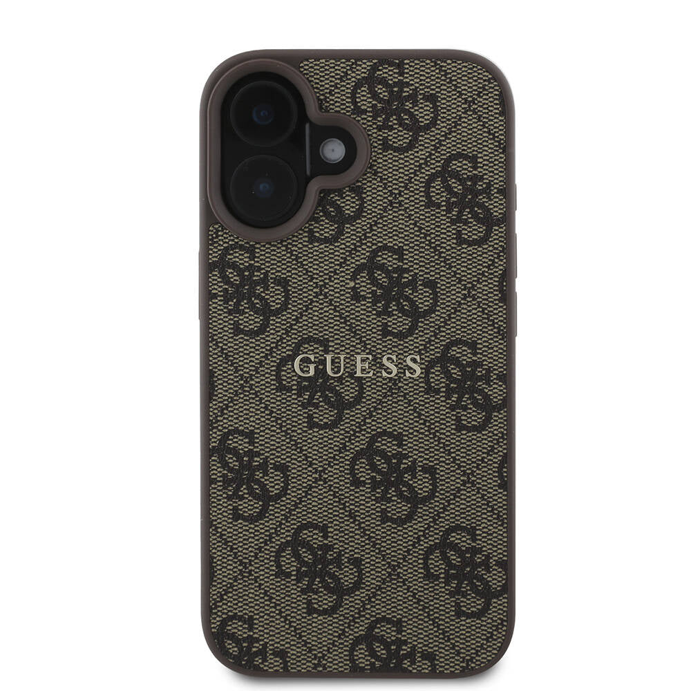 Apple iPhone 16 Kılıf Guess Orjinal Lisanslı M-safe Şarj Özellikli 4G Desenli Yazı Logolu Kapak
