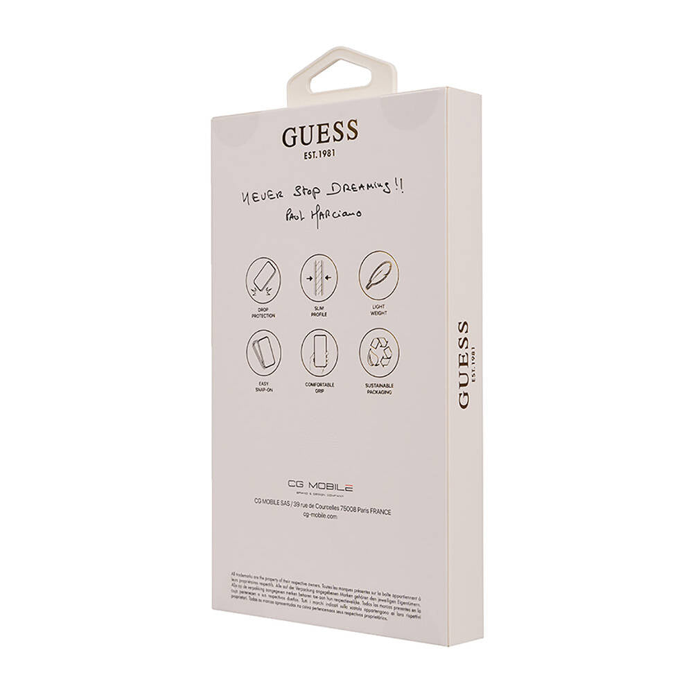 Apple iPhone 16 Kılıf Guess Orjinal Lisanslı M-safe Şarj Özellikli 4G Desenli Yazı Logolu Peony Kapak