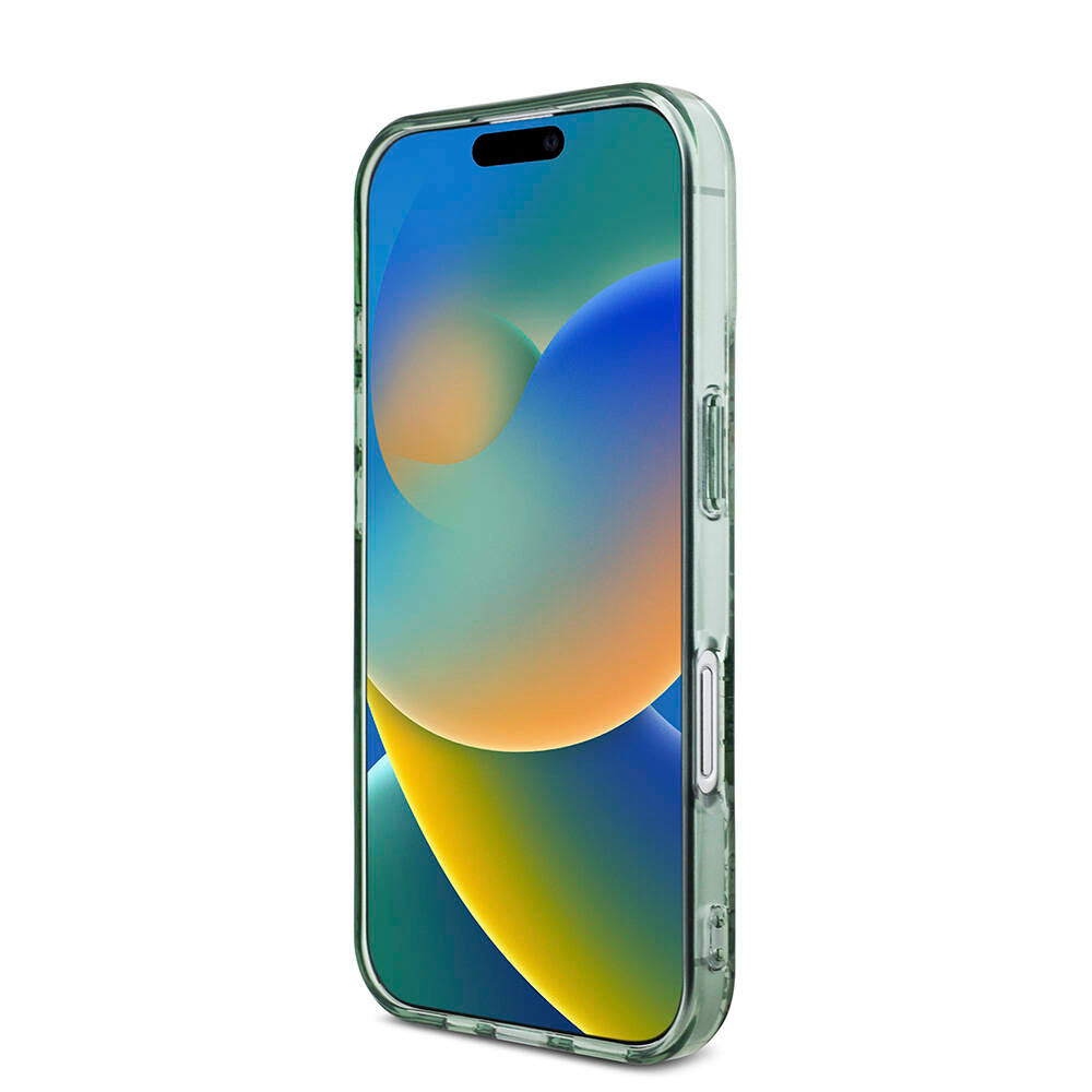 Apple iPhone 16 Kılıf Guess Orjinal Lisanslı M-safe Şarj Özellikli IML Baskılı Çiçek İnci Bileklikli Kapak