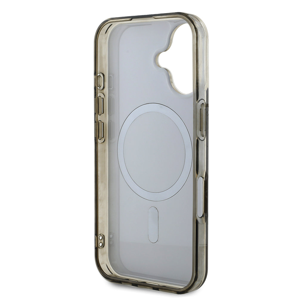 Apple iPhone 16 Kılıf Guess Orjinal Lisanslı M-safe Şarj Özellikli IML Baskılı Klasik Logolu 4G Desenli Kapak