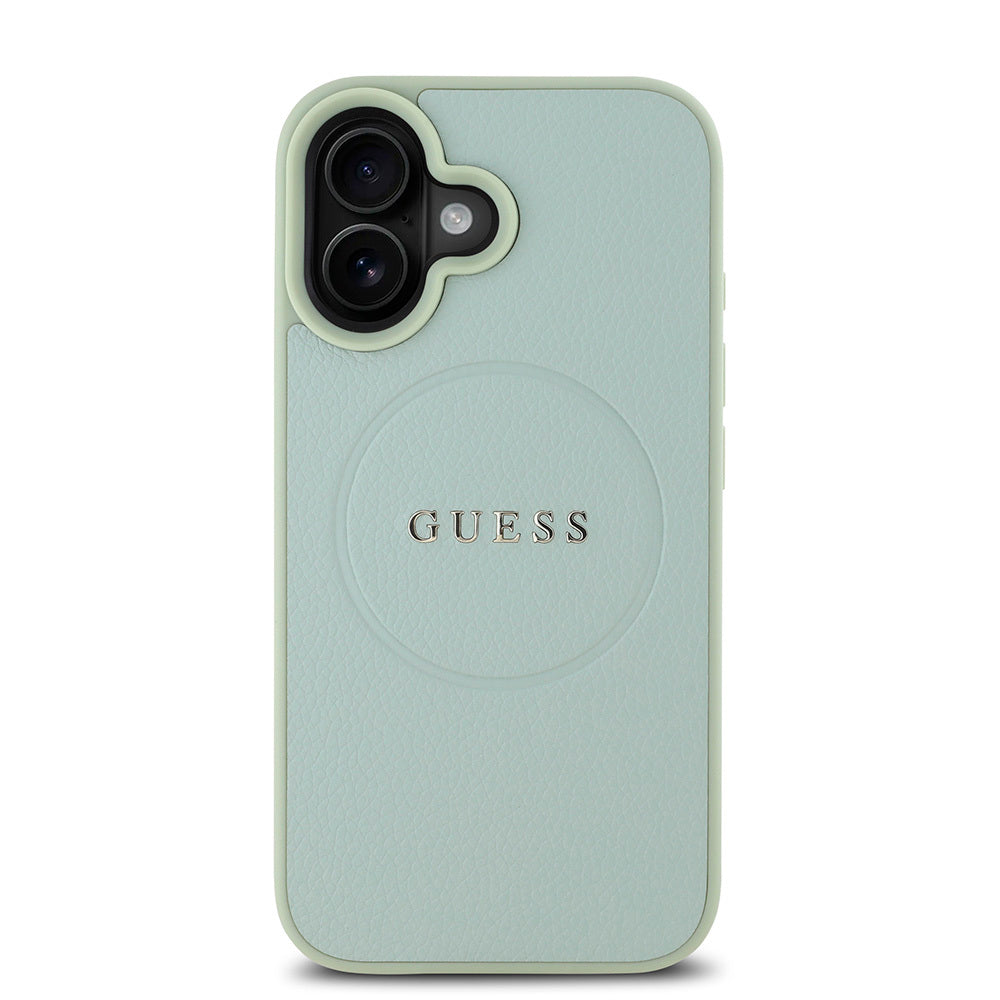 Apple iPhone 16 Kılıf Guess Orjinal Lisanslı M-safe Şarj Özellikli Yazı Logolu Grained Kapak