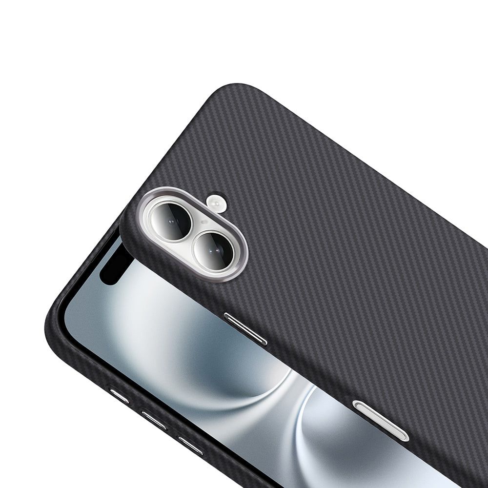 Apple iPhone 16 Kılıf M-safe Şarj Özellikli Karbon Fiber Görünümlü Zore Gros Kapak