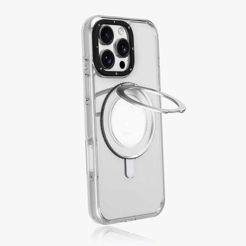 Apple iPhone 16 Kılıf M-safe Şarj Özellikli Parmak Ring Standlı Youngkit Pivot Serisi Kapak