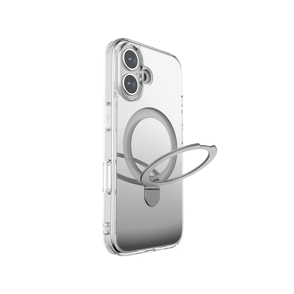 Apple iPhone 16 Kılıf M-safe Şarj Özellikli Raptic Air Stand Serisi Aynalı Arka Yüzey Standlı Kapak