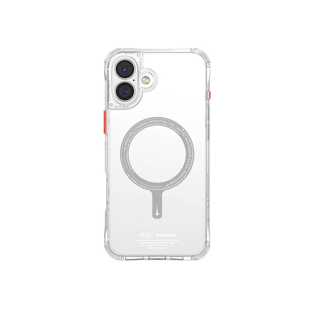 Apple iPhone 16 Kılıf M-safe Şarj Özellikli Şeffaf Airbag Tasarımlı Skinarma Saido Kapak