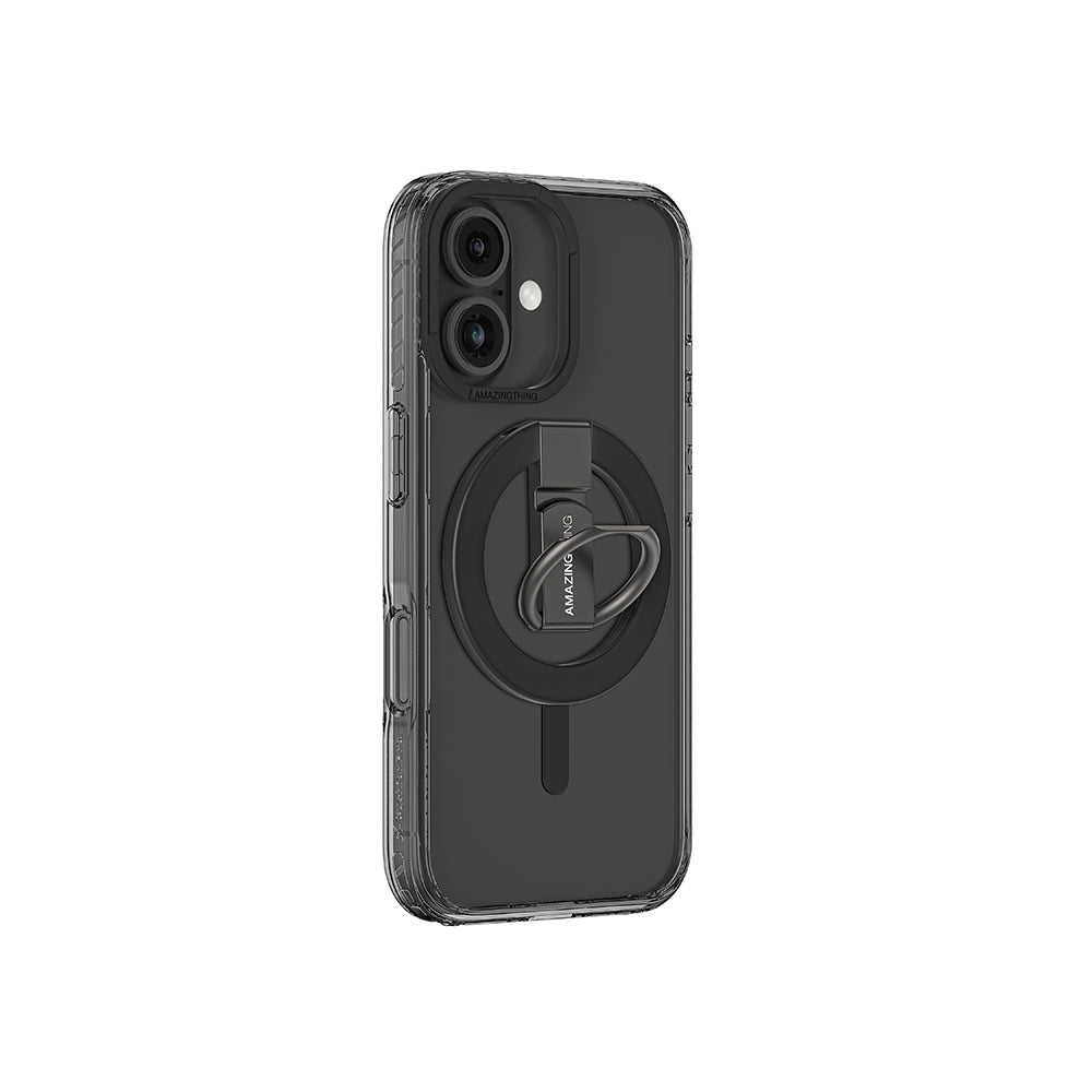 Apple iPhone 16 Kılıf M-safe Şarj Özellikli Yüzük Standlı Amazingthing Titan Pro Serisi Kapak