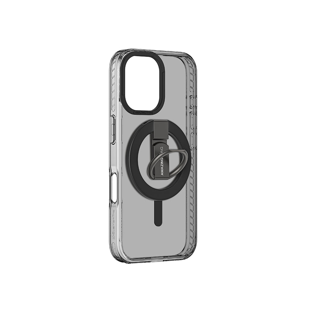 Apple iPhone 16 Kılıf M-safe Şarj Özellikli Yüzük Standlı Amazingthing Titan Pro Serisi Kapak