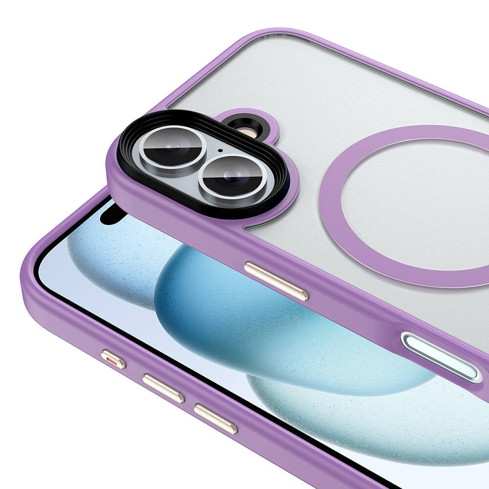 Apple iPhone 16 Kılıf Mat Arka Yüzey Wireless Şarj Özellikli Zore Flet M-safe Kapak