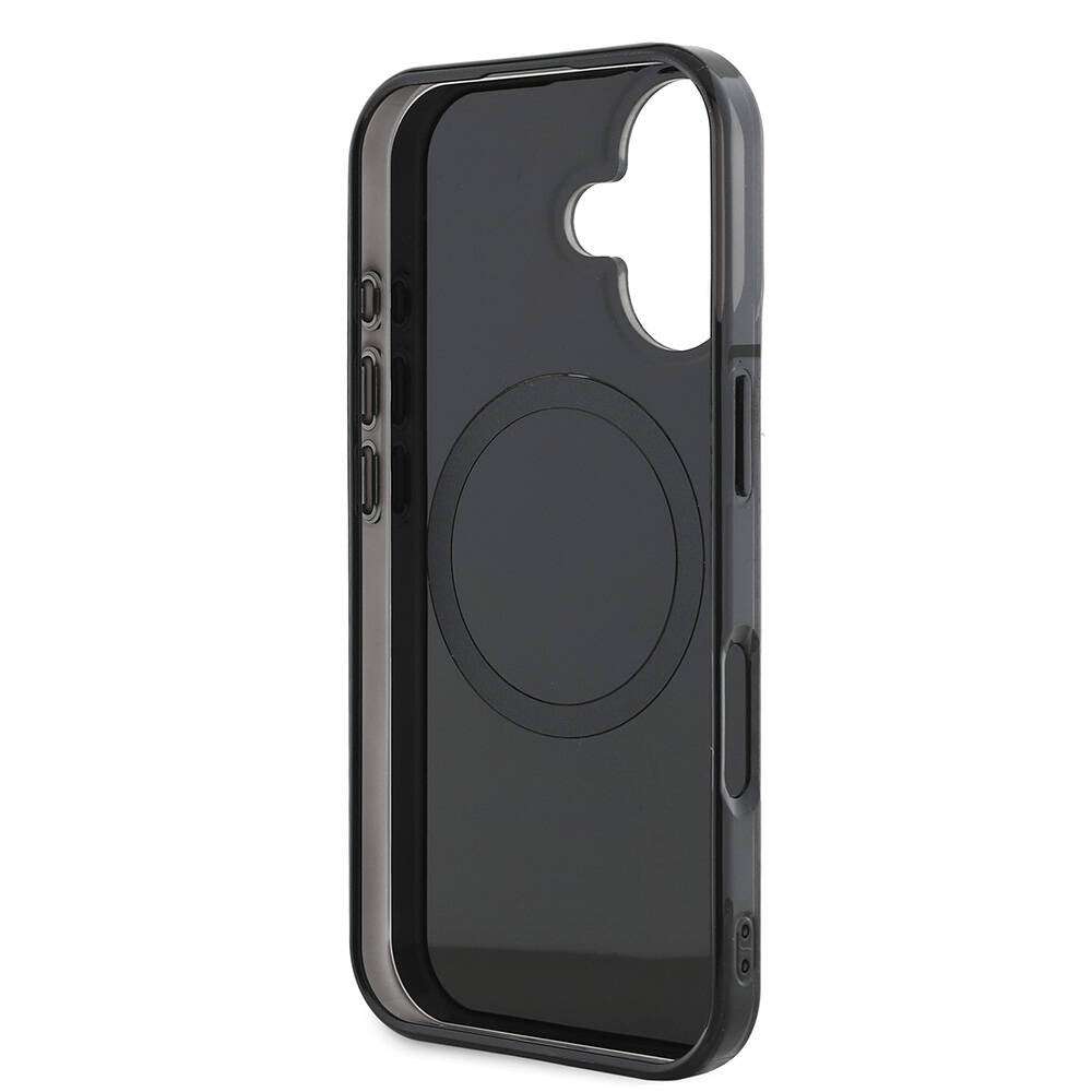 Apple iPhone 16 Plus Kılıf AMG Orjinal Lisanslı M-safe Şarj Özellikli Çift Katmanlı Kırmızı Çapraz Çizgili Kapak