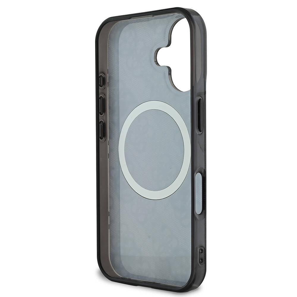 Apple iPhone 16 Plus Kılıf Guess Orjinal Lisanslı M-safe Şarj Özellikli 4G Desenli IML Yazı Logolu Peony Kapak