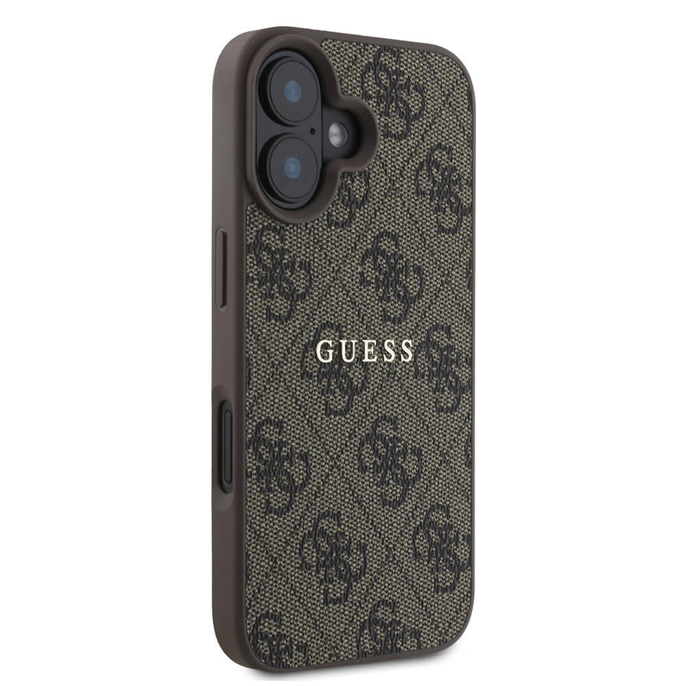 Apple iPhone 16 Plus Kılıf Guess Orjinal Lisanslı M-safe Şarj Özellikli 4G Desenli Yazı Logolu Kapak