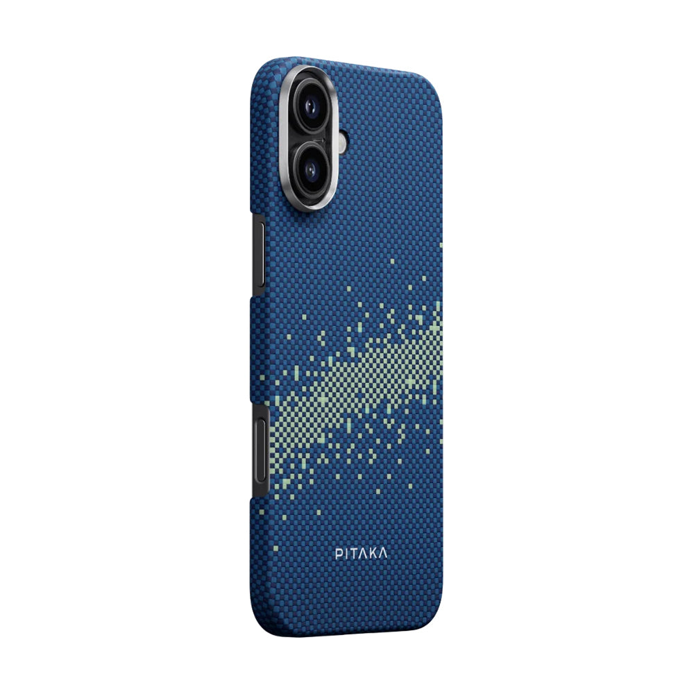 Apple iPhone 16 Plus Kılıf M-safe Şarj Özellikli Aramid Fiber Pitaka Tactile Woven Starpeak Serisi Milky Way Galaxy Kapak