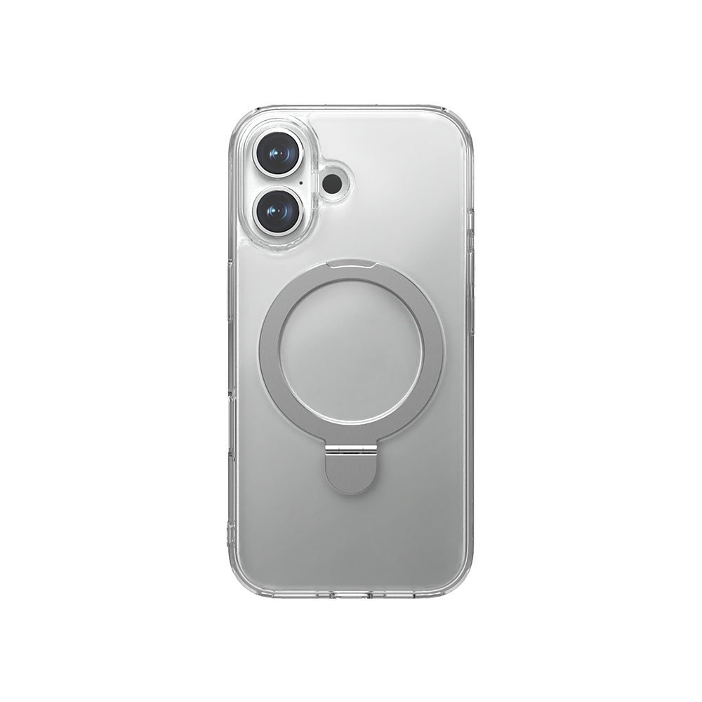 Apple iPhone 16 Plus Kılıf M-safe Şarj Özellikli Raptic Air Stand Serisi Buzlu Transparan Tasarımlı Standlı Kapak