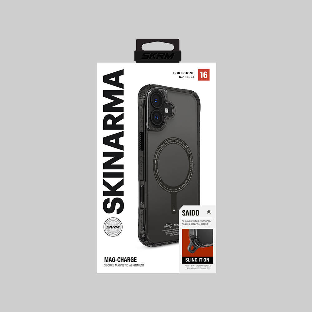 Apple iPhone 16 Plus Kılıf M-safe Şarj Özellikli Şeffaf Airbag Tasarımlı Skinarma Saido Kapak