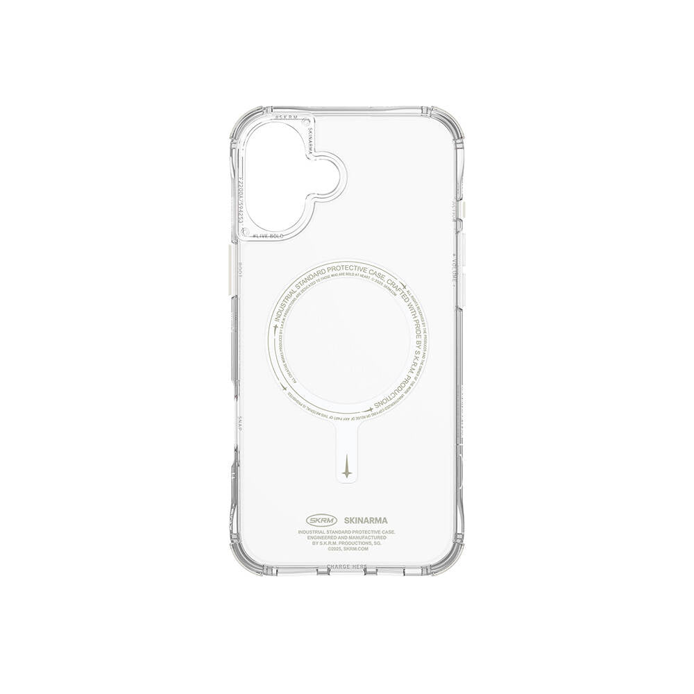 Apple iPhone 16 Plus Kılıf M-safe Şarj Özellikli Şeffaf Airbag Tasarımlı Skinarma Saido Nightglow Kapak
