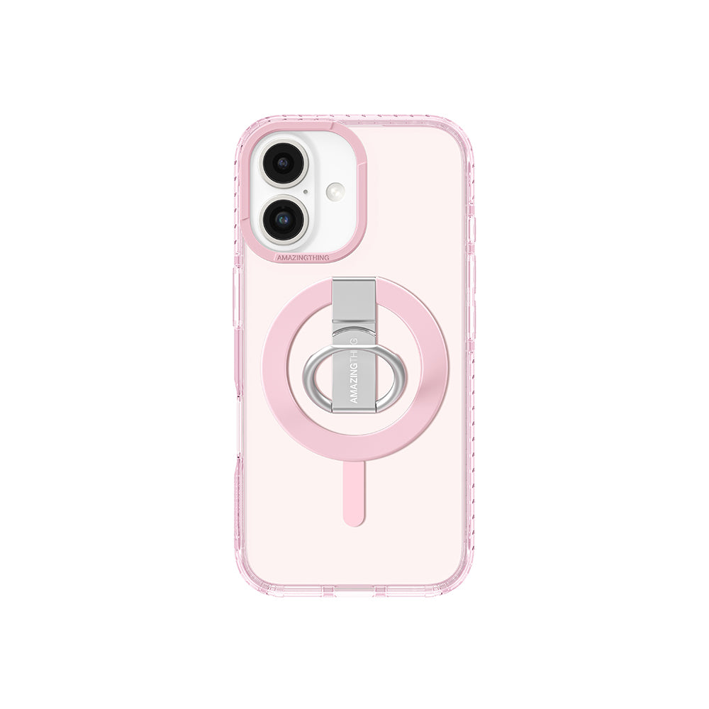 Apple iPhone 16 Plus Kılıf M-safe Şarj Özellikli Yüzük Standlı Amazingthing Titan Pro Serisi Kapak