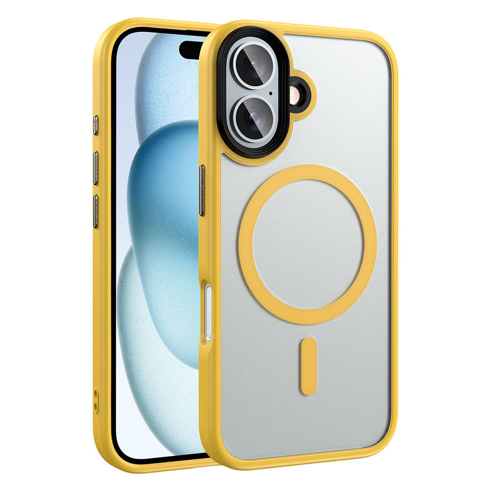 Apple iPhone 16 Plus Kılıf Mat Arka Yüzey Wireless Şarj Özellikli Zore Flet M-safe Kapak