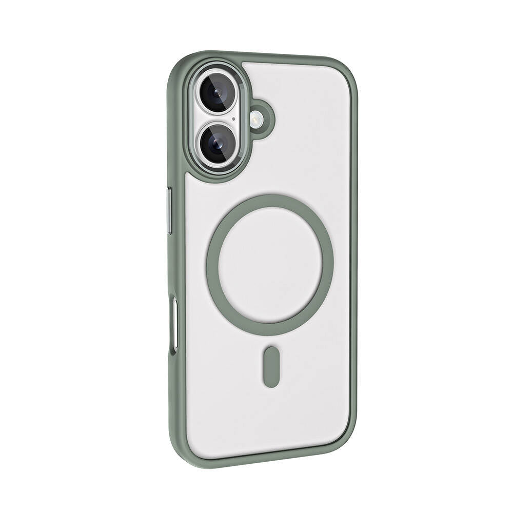 Apple iPhone 16 Plus Kılıf Wireless Şarj Özellikli Zore Krom M-safe Silikon Kapak