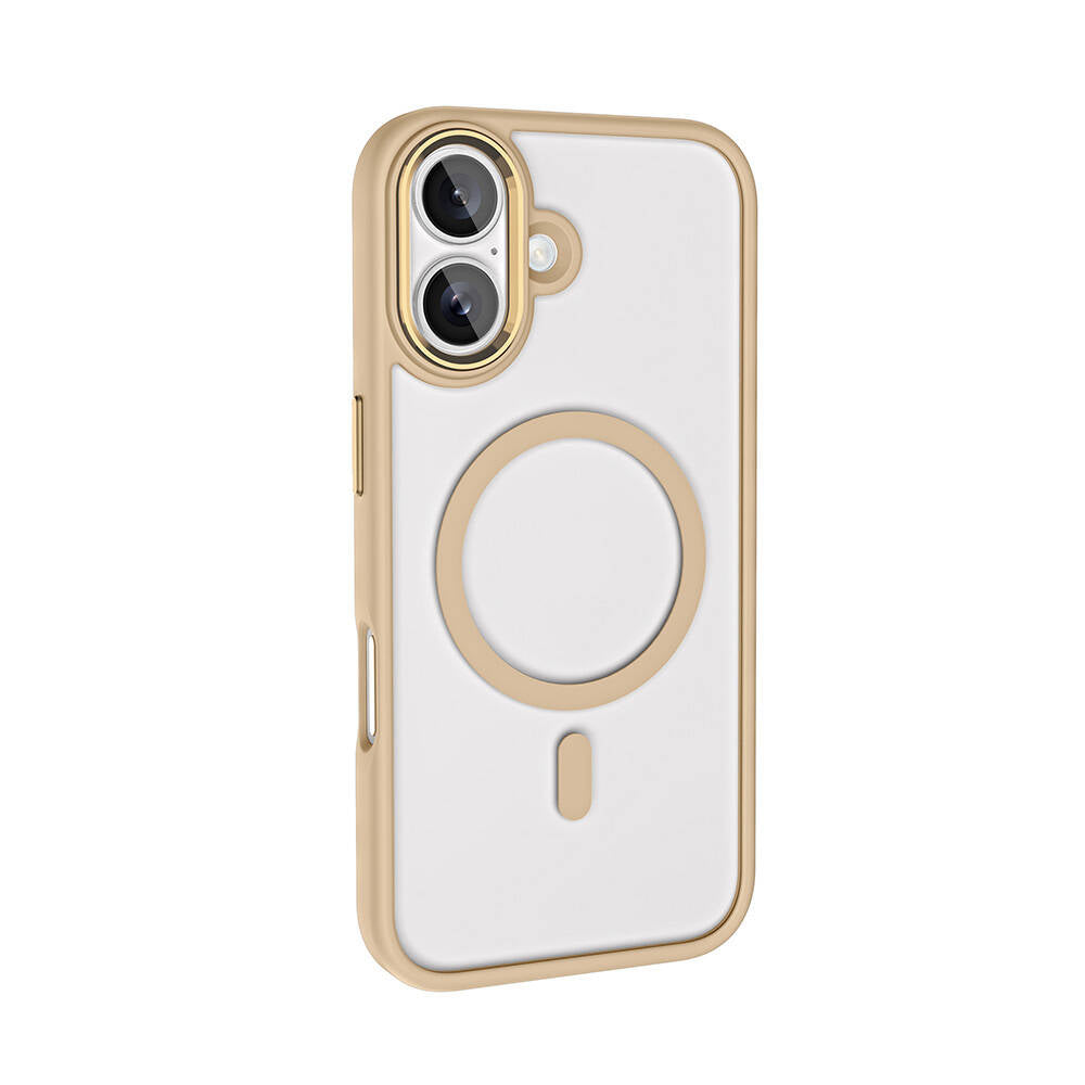 Apple iPhone 16 Plus Kılıf Wireless Şarj Özellikli Zore Krom M-safe Silikon Kapak