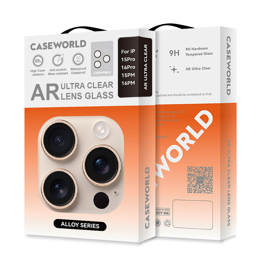 Apple iPhone 16 Pro CaseWorld Alloy Serisi Oleofobik Anti Reflective Kamera Lens Koruyucu
