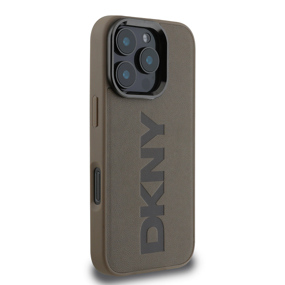 Apple iPhone 16 Pro Kılıf DKNY Orjinal Lisanslı M-safe Şarj Özellikli PU Deri Plain Kapak