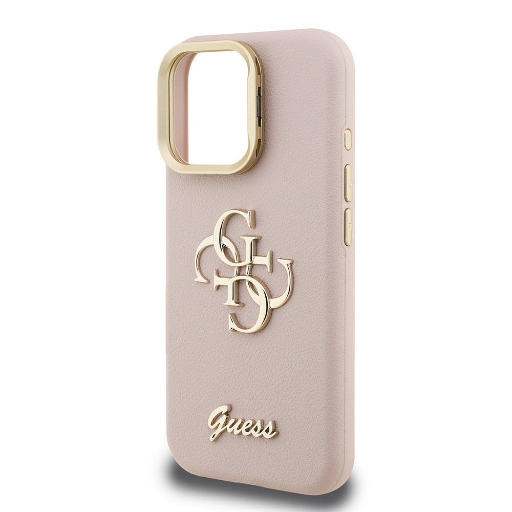 Apple iPhone 16 Pro Kılıf Guess Orjinal Lisanslı Grained Yazı Logolu Kamera Standlı Kapak
