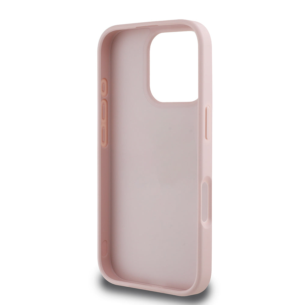 Apple iPhone 16 Pro Kılıf Guess Orjinal Lisanslı Gül Baskılı Büyük Metal Logo Dizaynlı Kapak