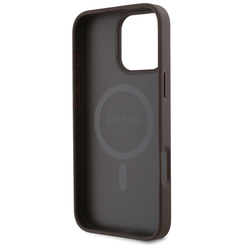 Apple iPhone 16 Pro Kılıf Guess Orjinal Lisanslı M-safe Şarj Özellikli Small 4G Classic Kapak