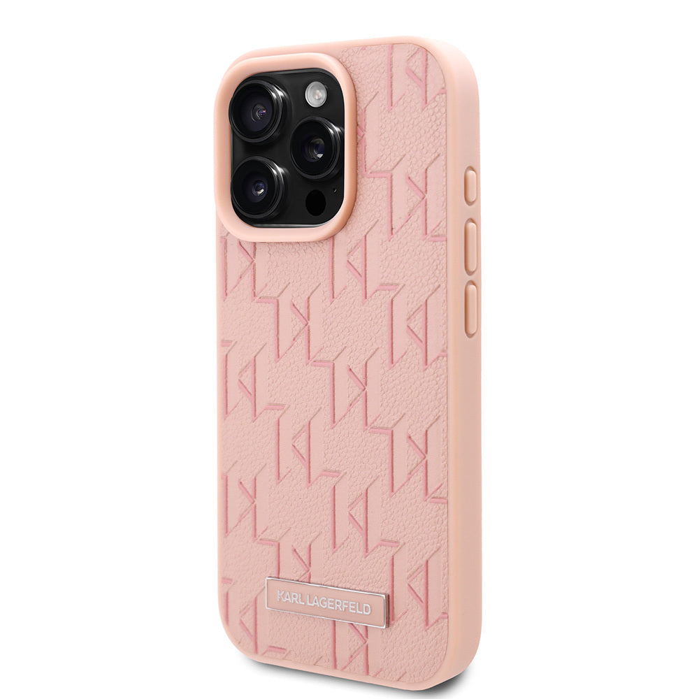 Apple iPhone 16 Pro Kılıf Karl Lagerfeld Orjinal Lisanslı M-safe Şarj Özellikli KL Yazılı Hot Stamp Kapak