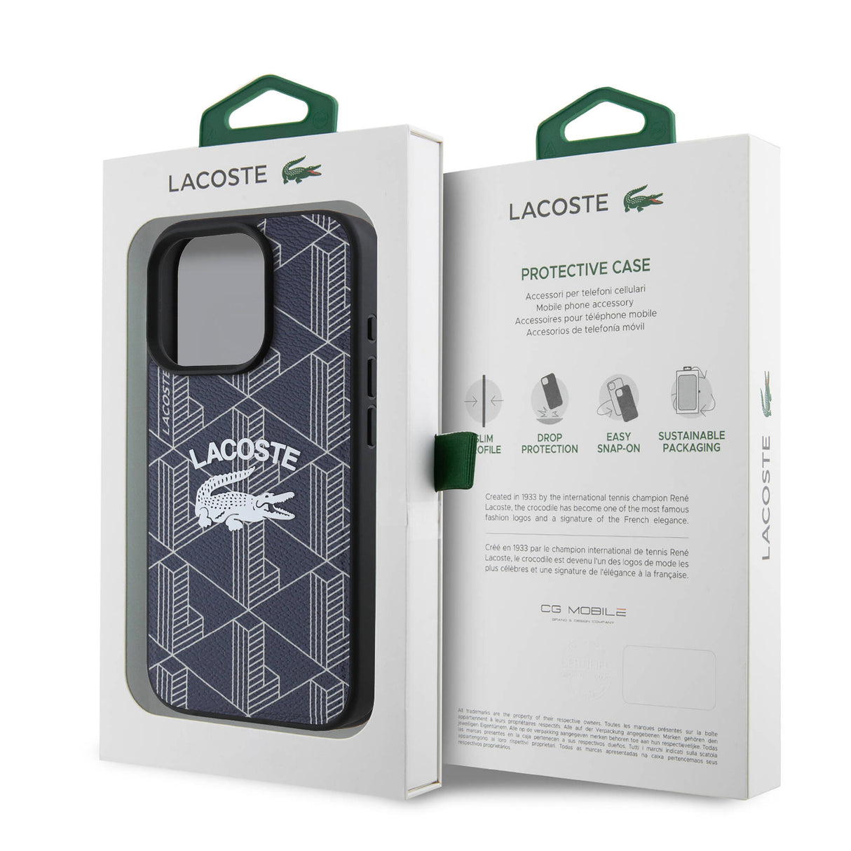 Apple iPhone 16 Pro Kılıf Lacoste Orjinal Lisanslı M-safe Şarj Özellikli Mono Vintage Logo Kapak
