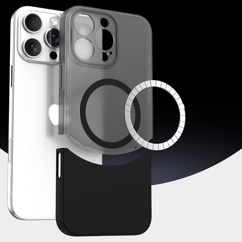 Apple iPhone 16 Pro Kılıf M-Safe Şarj Özellikli Mıknatıslı Zore Duble Kapak
