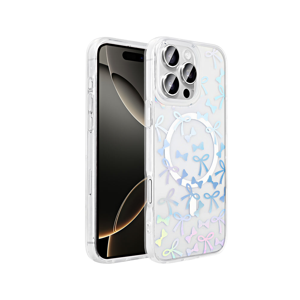 Apple iPhone 16 Pro Kılıf M-Safe Şarj Özellikli Şeffaf Zore Folk Sert Kapak