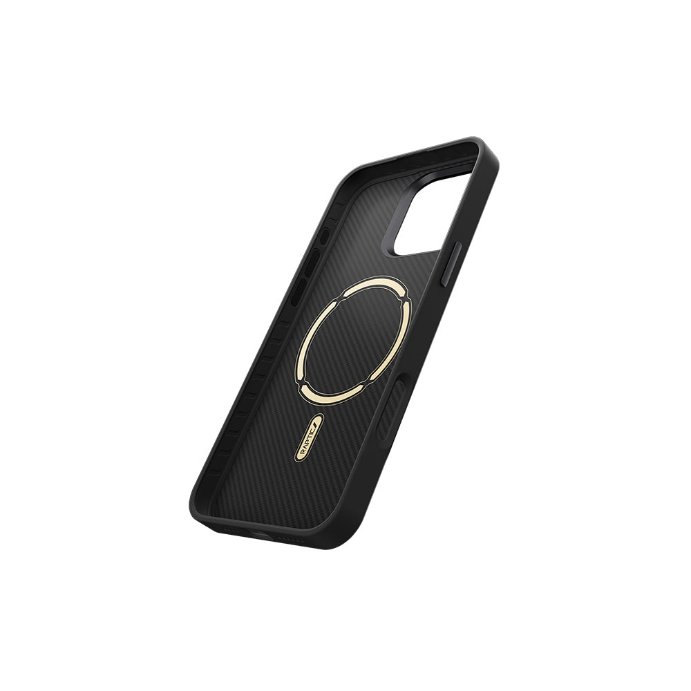 Apple iPhone 16 Pro Kılıf M-safe Şarj Özellikli 600D Metal Kamera Çerçeveli Raptic Aramid Fiber Serisi Kapak