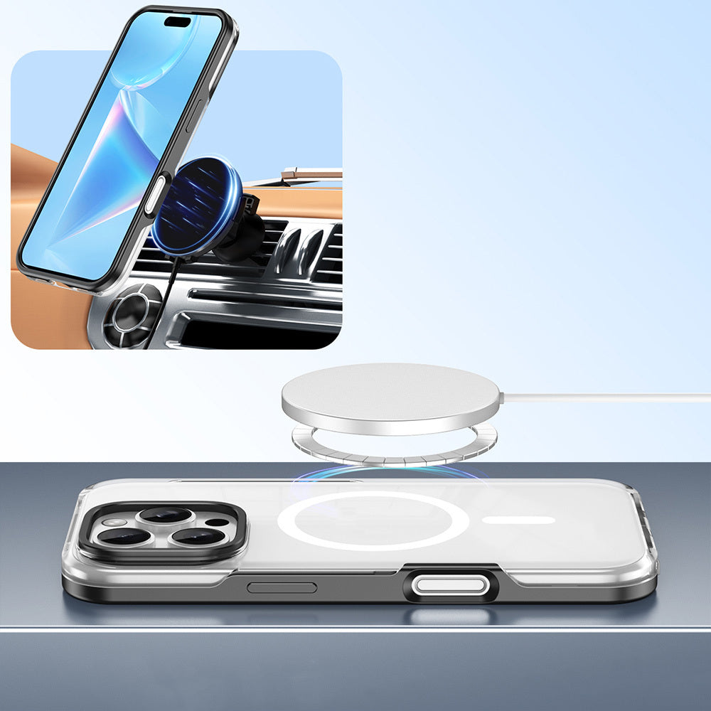 Apple iPhone 16 Pro Kılıf M-safe Şarj Özellikli Çıkarılabilir Arka Yüzeyli Zore Polar Kapak