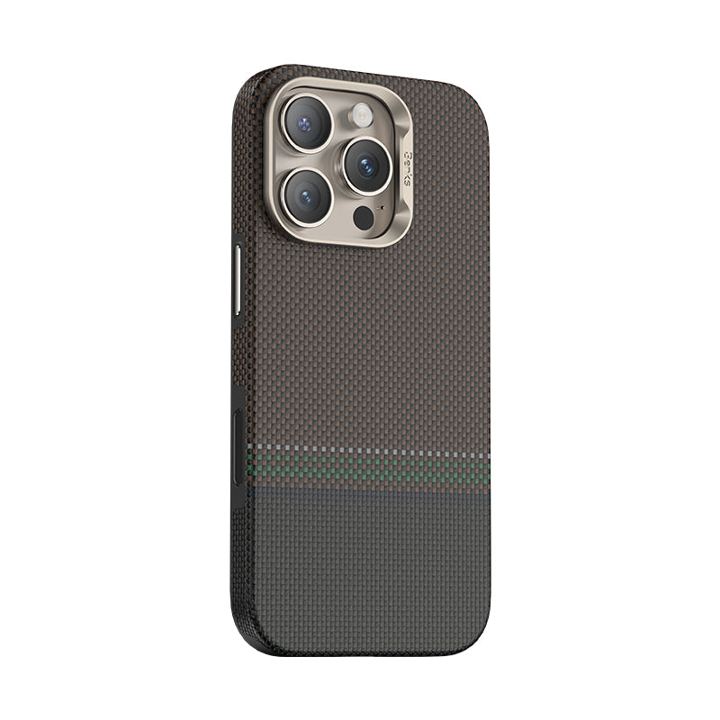 Apple iPhone 16 Pro Kılıf M-safe Şarj Özellikli Karbon Fiber Tasarımlı Benks Prestige ArmorPro Kevlar Kapak