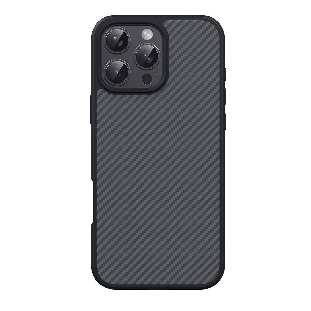 Apple iPhone 16 Pro Kılıf M-safe Şarj Özellikli Karbon Fiber Tasarımlı Zore Elnino Kapak