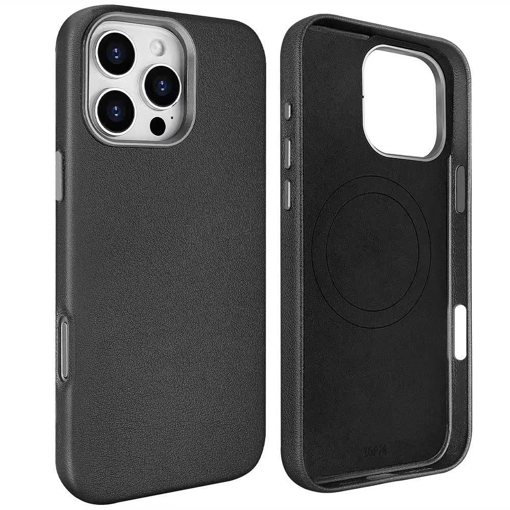 Apple iPhone 16 Pro Kılıf M-safe Şarj Özellikli PU Deri Zore Adora Kapak