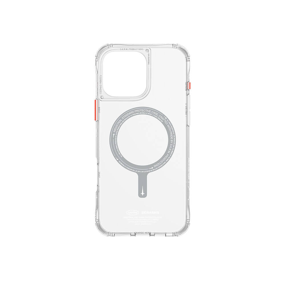 Apple iPhone 16 Pro Kılıf M-safe Şarj Özellikli Şeffaf Airbag Tasarımlı Skinarma Saido Kapak