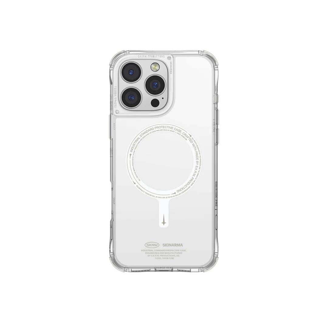 Apple iPhone 16 Pro Kılıf M-safe Şarj Özellikli Şeffaf Airbag Tasarımlı Skinarma Saido Nightglow Kapak