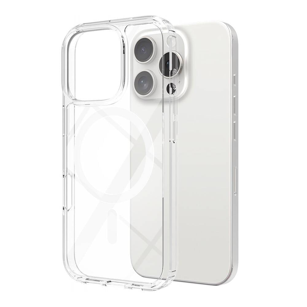 Apple iPhone 16 Pro Kılıf M-safe Şarj Özellikli Şeffaf Sert PC Zore Embos Kapak