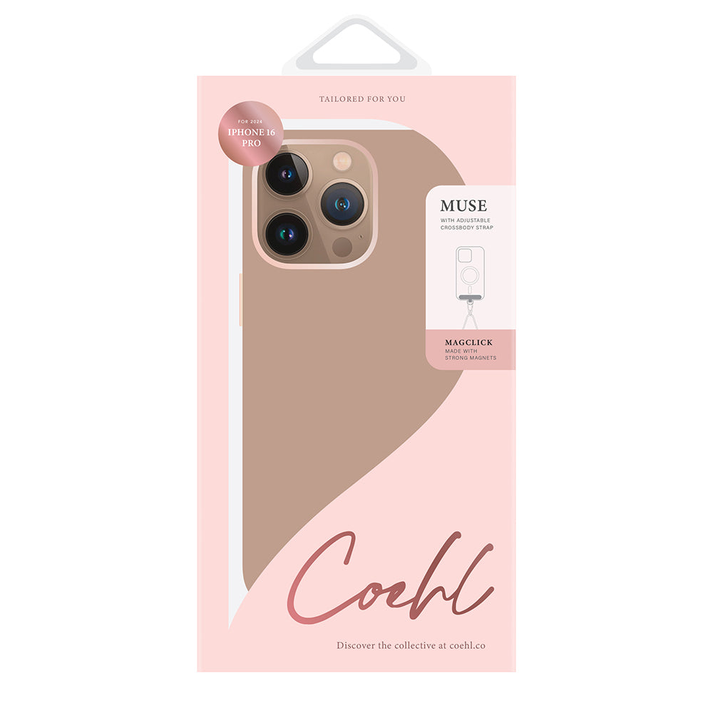 Apple iPhone 16 Pro Kılıf M-safe Şarj Özellikli Soft Arka Yüzey Askı İpli Coehl Muse Kapak
