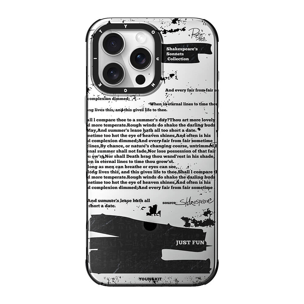 Apple iPhone 16 Pro Kılıf M-safe Şarj Özellikli Youngkit Literary Serisi Shakespeare Kapak