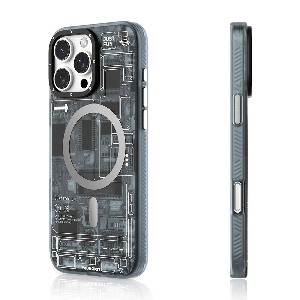 Apple iPhone 16 Pro Kılıf M-safe Şarj Özellikli Youngkit Technology Serisi Kapak