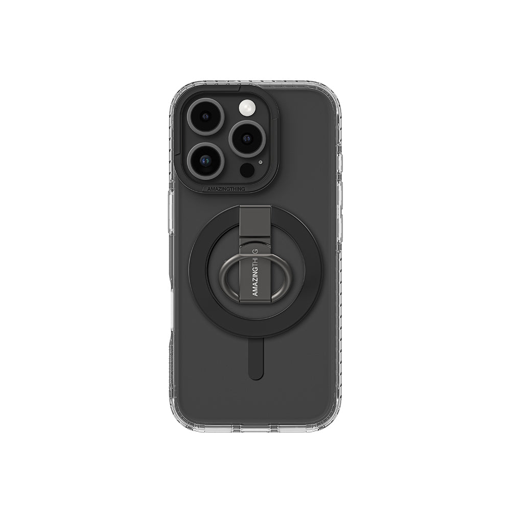 Apple iPhone 16 Pro Kılıf M-safe Şarj Özellikli Yüzük Standlı Amazingthing Titan Pro Serisi Kapak