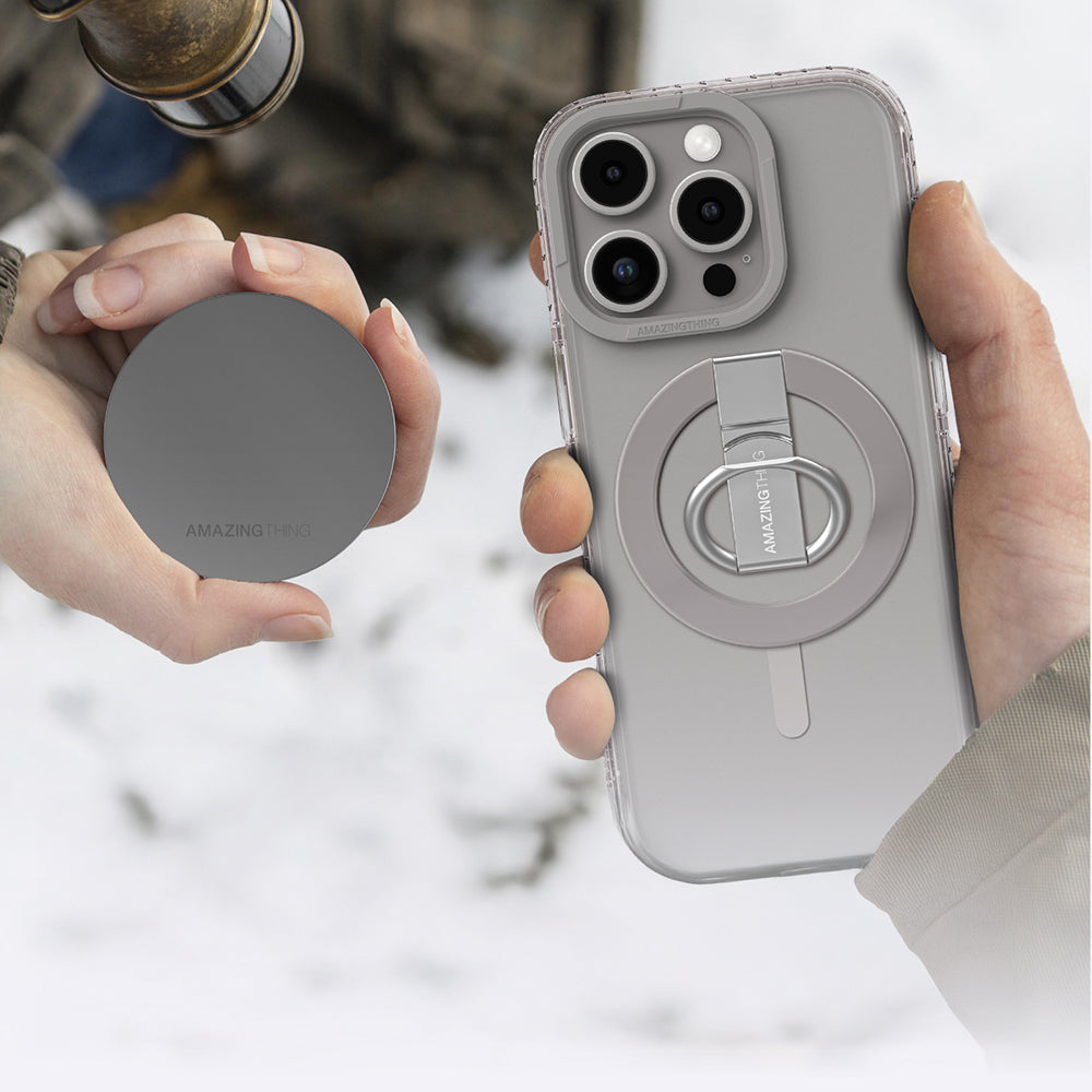 Apple iPhone 16 Pro Kılıf M-safe Şarj Özellikli Yüzük Standlı Amazingthing Titan Pro Serisi Kapak