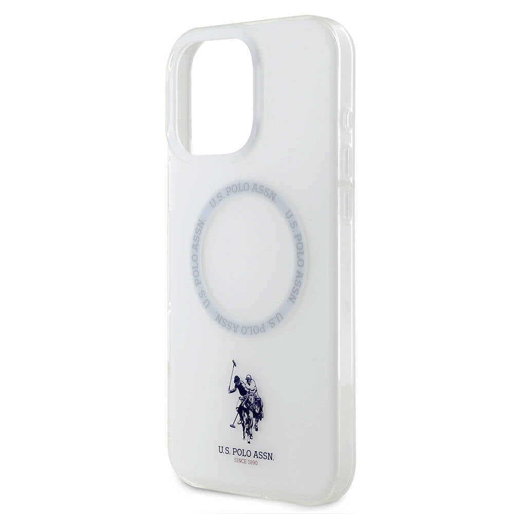 Apple iPhone 16 Pro Kılıf U.S. Polo Assn. Orjinal Lisanslı M-safe Şarj Özellikli IML Double Horse Logolu Ring Kapak