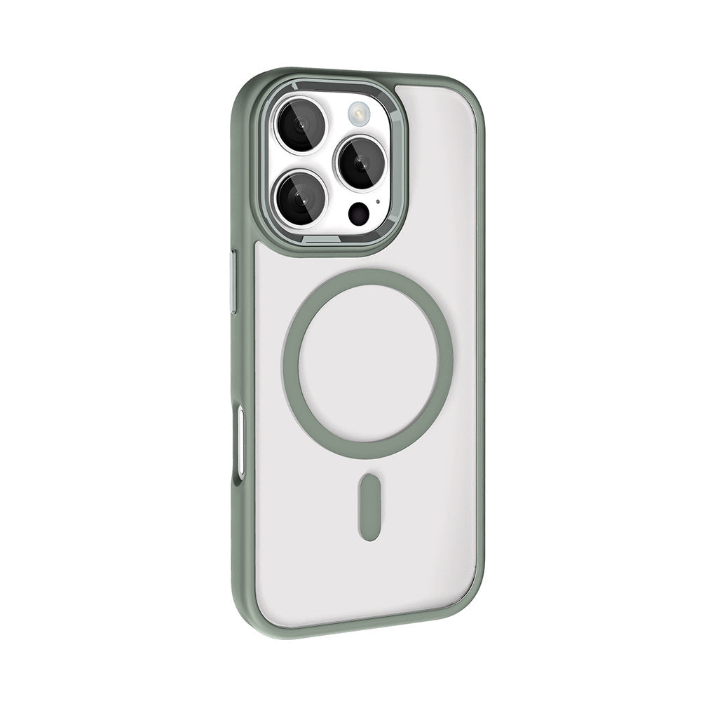 Apple iPhone 16 Pro Kılıf Wireless Şarj Özellikli Zore Krom M-safe Silikon Kapak